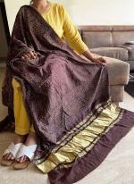 Silk Brown Traditional Wear Printed Dupatta